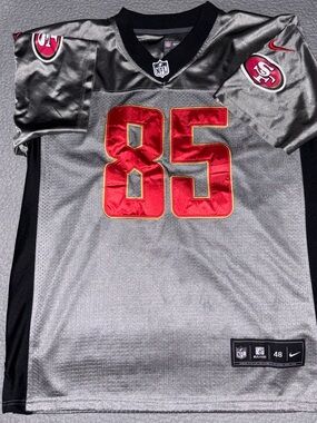 NFL Silver and Red #85 Men's Jersey